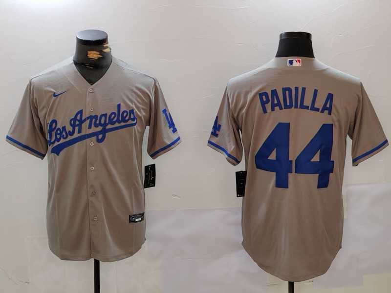 Men%27s Los Angeles Dodgers #44 Vicente Padilla Grey With los Cool Base Stitched Jersey->los angeles dodgers->MLB Jersey